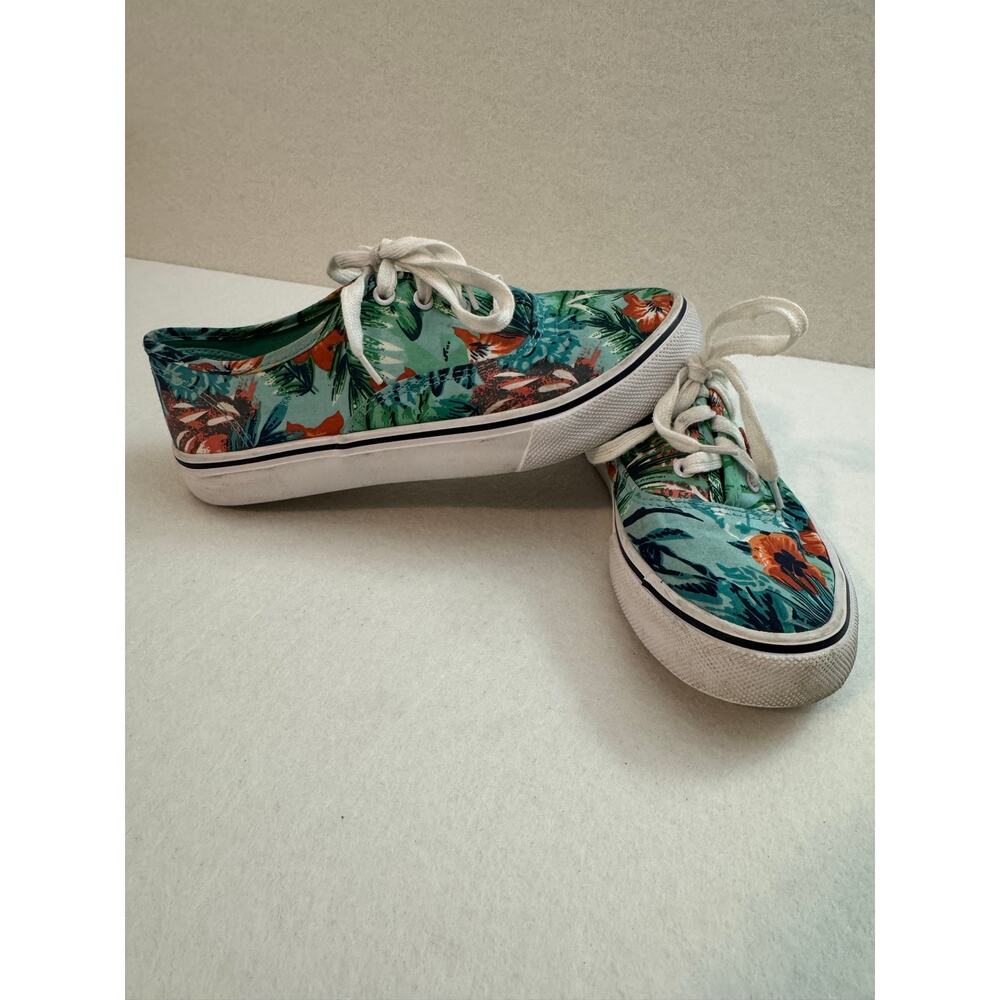 Airwalk Rio Floral Sneakers Teal Orange Green Hawaiian Size 7